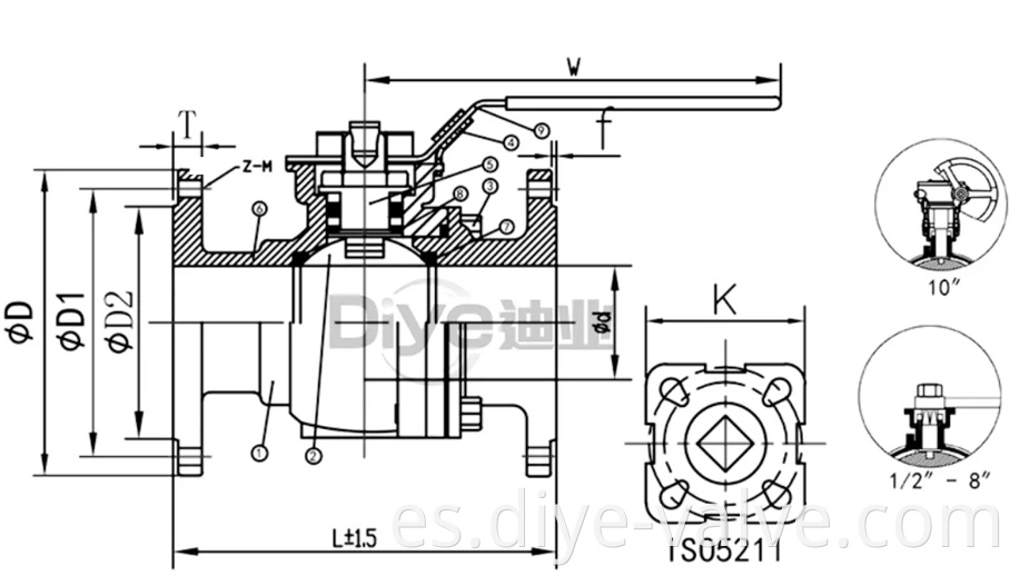 STAINLESS STEEL 2PC FLANGE BALL VALVE